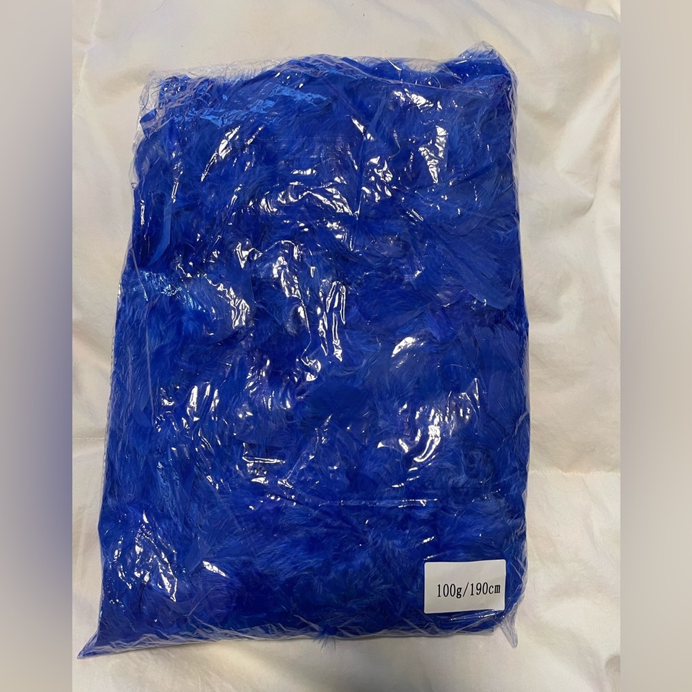 Royal blue boa worn once